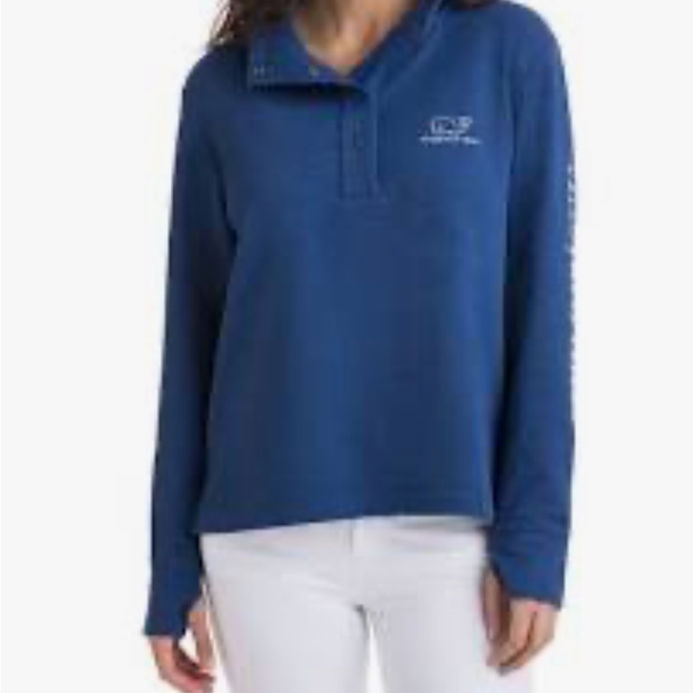 🆕NWT Vineyard Vines Blue Snap Buttoned Polo Sweatshirt